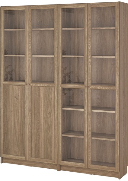 Cam/panel Kapaklı Kitaplık, Meşe Görünümlü, 160X30X202 cm