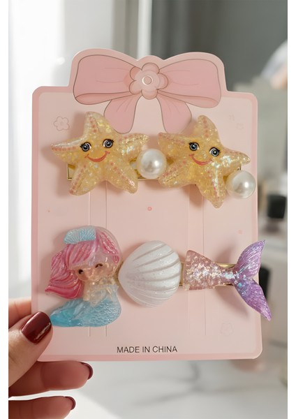 Mermaid Konsept Sedefli Deniz Kızı Toka Kız Çocuk Toka Seti 2'li fiyatları