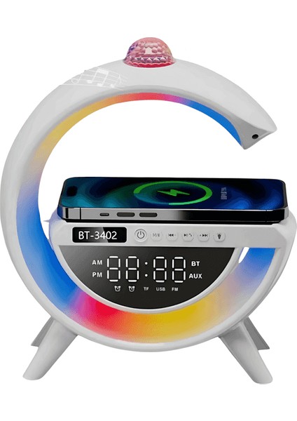Kablosuz Şarjlı, Rgb Işıklı ve Çalar Saatli Çok Fonksiyonlu G Bluetooth Hoparlör