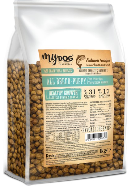 Mydog Original Az Tahıllı Somon Balıklı Yavru Köpek Maması 1kg fiyatları