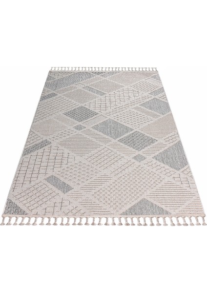 Bukleli Modern Iskandinav Saçaklı Kaymaz Salon Halısı Mutfak Halısı Yolluk