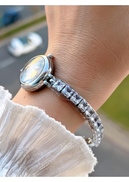 Çelik ve Taşlı Kordon Vintage Seri Küçük Kasa Özel Tasarım Kadın Kol Saati SP.8933.M6 modelleri