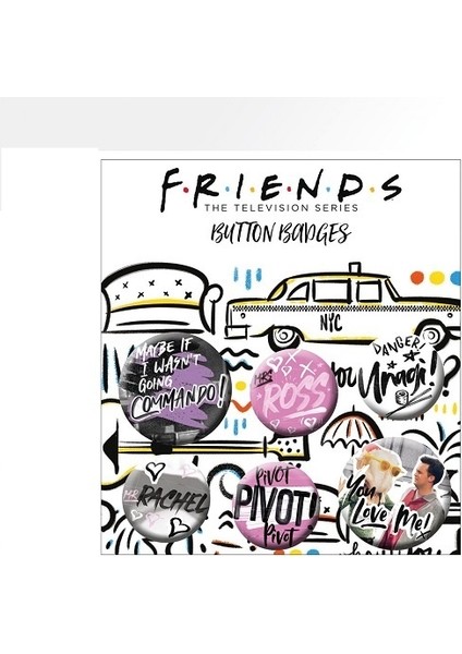 Frıends - Badge Pack - Doodle X4 -Pin - Rozet - BP0817 fiyatları