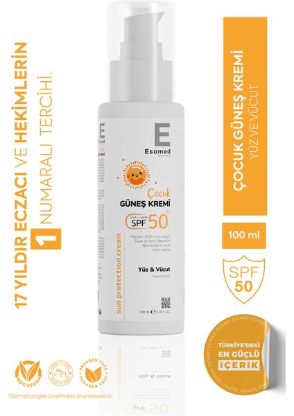 Çocuk Güneş Kremi Spf 50+ – Hassas Ciltler Için Suya Dayanıklı Yüksek Koruma
