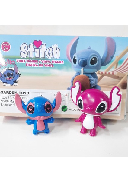 2 Li Stitch Figür Oyuncak 7-8 cm modelleri