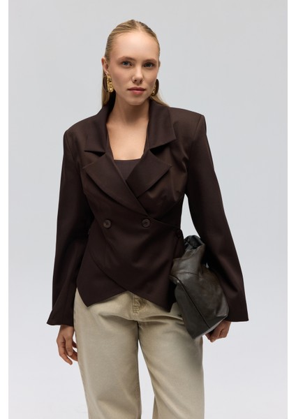 Norbury Üçgen Detay Kahve Blazer
