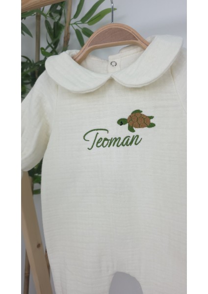 Müslin Yeni Doğan 4katlı Organik %100PAMUK Kişiye Özgü Nakışlı Hastane Çıkış Seti (Kablunbağa Model) modelleri