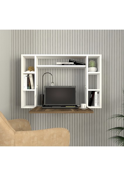 Airdesk Duvara Monte Çalışma Masası Beyaz - Ceviz fiyatları
