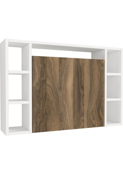 Airdesk Duvara Monte Çalışma Masası Beyaz - Ceviz