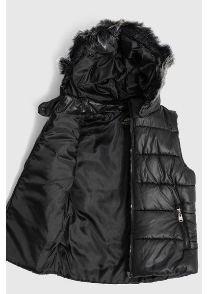 Içi Elyaf Dolgulu Kürk Kapşonlu Erkek Yelek fırsatları