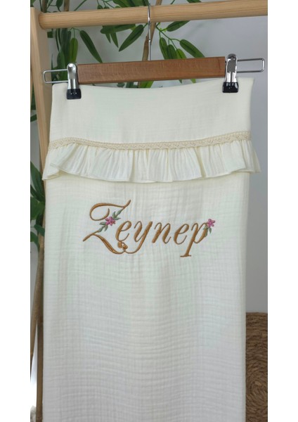 Müslin Yeni Doğan 4katlı Organik %100PAMUK Kişiye Özgü Nakışlı Hastane Çıkış Seti (Papatya-3) fırsatları