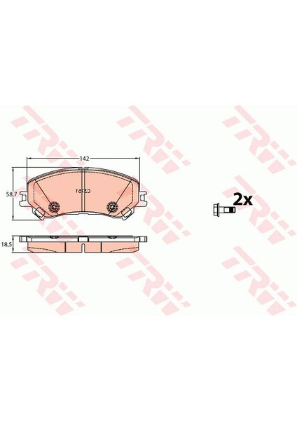 Ön Balata Mgn Iv-Scenıc Iv-Talısman-Espace V 1.2tce-1.5dci-1.6tce-Dci 16 18.5X142X56.7 WVA22347