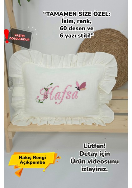 Müslin Yeni Doğan 4katlı Organik %100PAMUK Kişiye Özgü Nakışlı Hastane Çıkış Seti(Kelebekli Papatya)