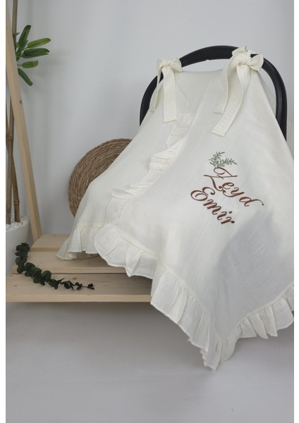 Müslin Yeni Doğan 4katlı Organik %100PAMUK Kişiye Özgü Nakışlı Hastane Çıkış Seti(Ikili Dal Model-5) fiyatları