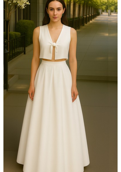 Kadın Saten Önden Bağlamalı Beyaz Bustiyer fiyatları