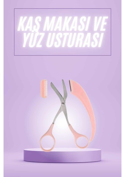 Zengezur Taraklı Kaş Makası ve Ustura Seti Kaş Düzeltme Makası Kaş Bıyık Alma Aleti