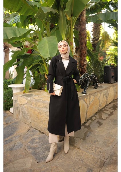 Ayseren Kadın Büyük Beden Astarlı Bağlamalı Genç Örme Kaşe Kaban fiyatları
