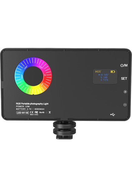 LED-M1SE RGB 10w Led Video Dolgu Işığı 4000mAh Dahili Bataryalı Metal Kasa