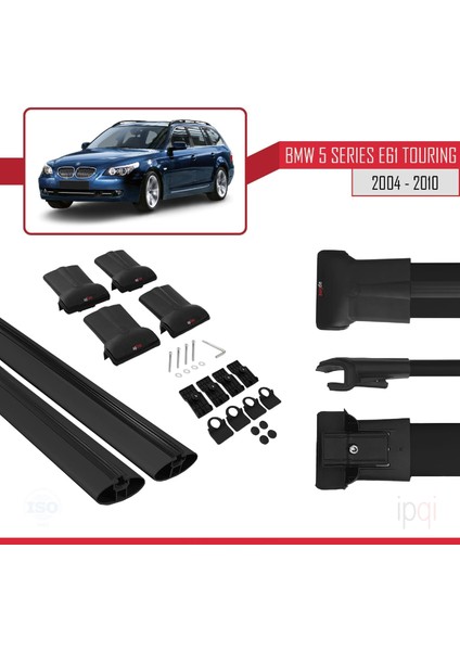 Bmw 5 Serisi (E61) Touring 2004-2010 Arası ile Uyumlu Fly Model Ara Atkı Tavan Barı Siyah 2 Adet indirimleri