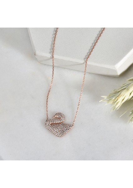 Kuğu Gümüş Kolye, 925 Ayar Gümüş, Kübik Zirkon Taş fırsatları