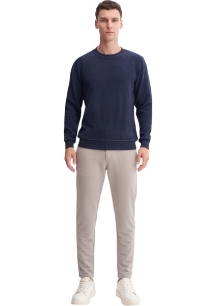 Erkek Slim Fit Pamuk Karışımlı Selanik Örgü Sweatshirt 56400 fiyatları