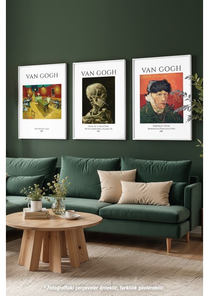 Van Gogh Sanatsal 3'lü Beyaz Çerçeveli Poster, Tablo Seti No:3 modelleri
