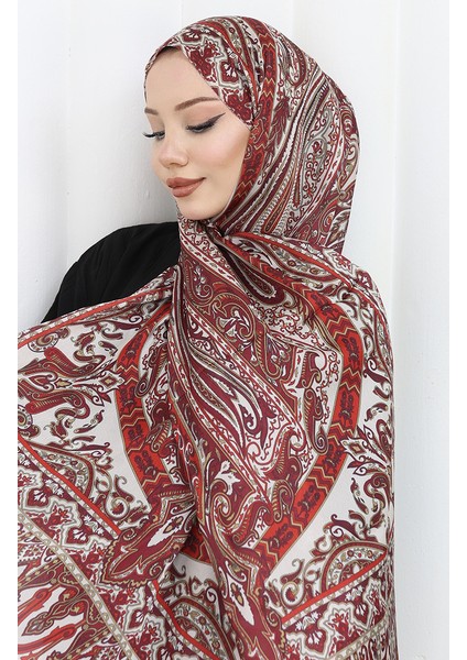 Etnik Desen Janjan Şal 70305-05 Bordo Bej fiyatları