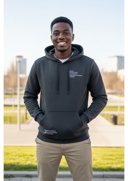 Juan Kapüşonlu Erkek Sweatshirt Antrasit