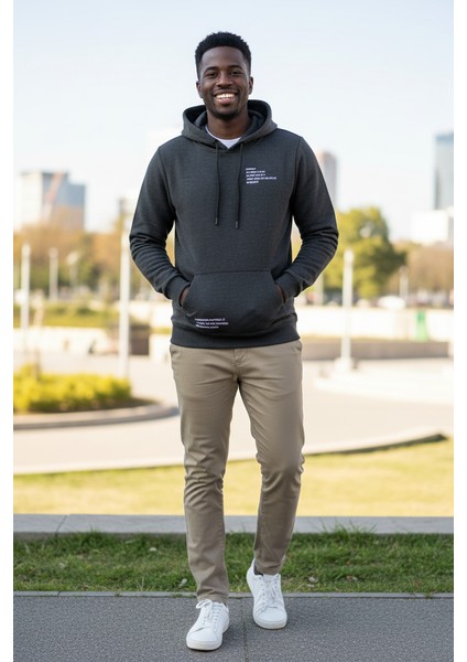 Juan Kapüşonlu Erkek Sweatshirt Antrasit fırsatları