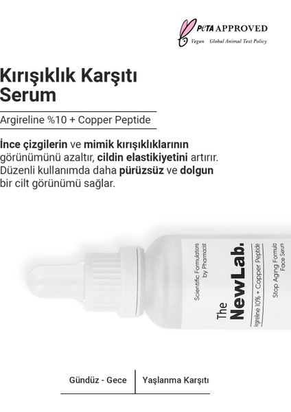 Kırışıklık Karşıtı 10% Argireline Serum + Copper Peptide