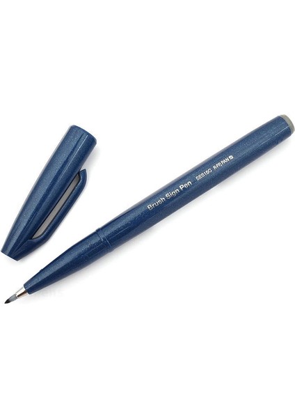 Fude Touch Brush Sign Pen Fırça Uçlu Kalem Blue-Black