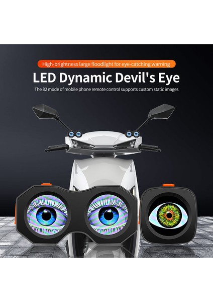 App Kontrollü Devil Eyes LED Kuyruk Lambası – 82 Mod, Su GEÇIRMEZ,12V Bisiklet E-Bike Scooter Işığı indirimleri