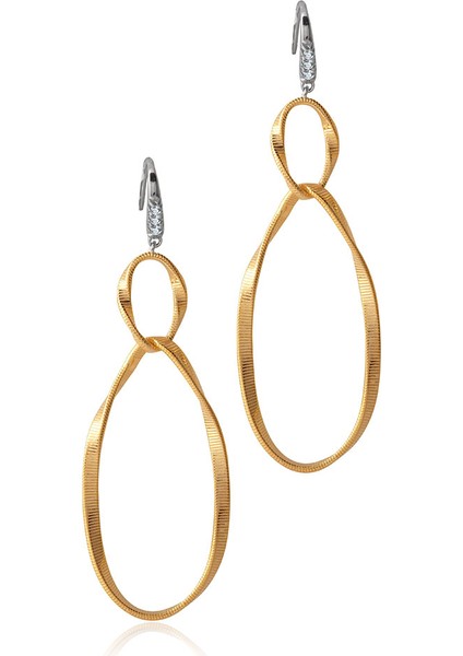 Altın Birbirine Bağlantılı Kristal Taş Detaylı 925 Ayar Gümüş Küpe 162 indirimleri