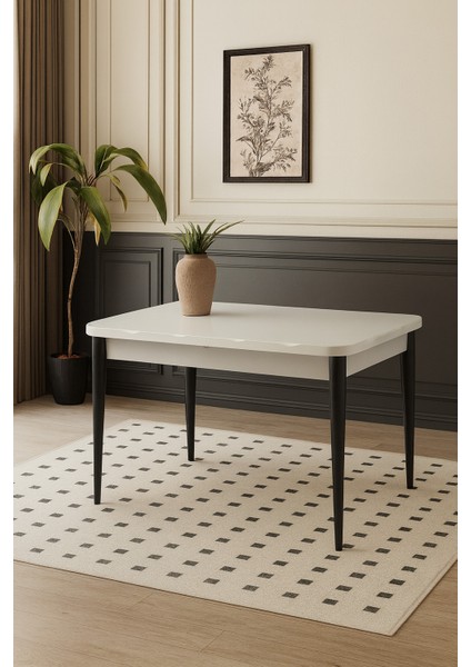 Kelebek Ortadan Açılır Büyüyen Yemek Masası Gri 80 x 130 cm