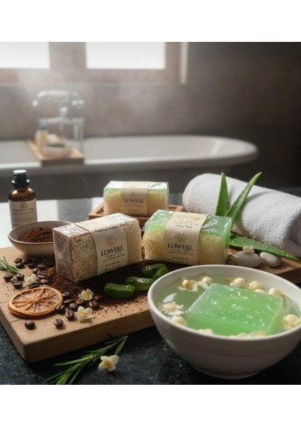 Doğal Kabak Lifli Sabun 2'li Fırsat Seti – Kahve Peeling & Aloe Vera Nemlendirici