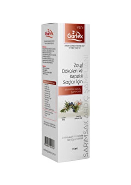 Sarımsak & Ardıç Şampuanı Kepekli Saçlar İçin Güçlü Bakım 250 ml Erkek Kullanıcılar İçin fırsatları