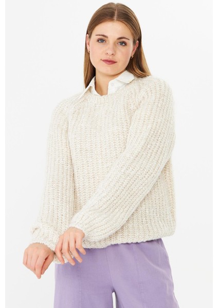 Triko Kazak Taş Oatmeal Chunky Knit Sweater