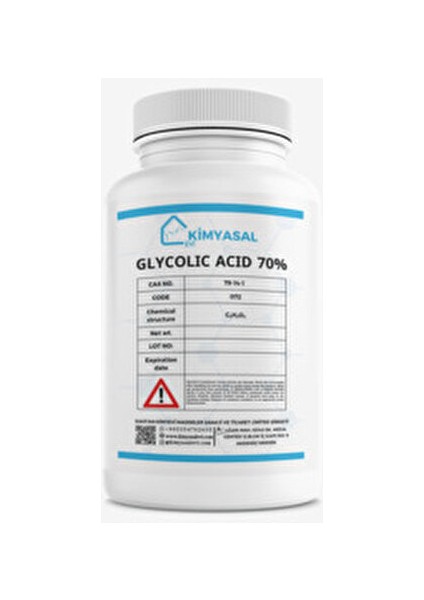 Glikolik Asit 70% 100 gr Cilt Eksfoliasyonu İçin Etkili ve Güçlü fiyatları