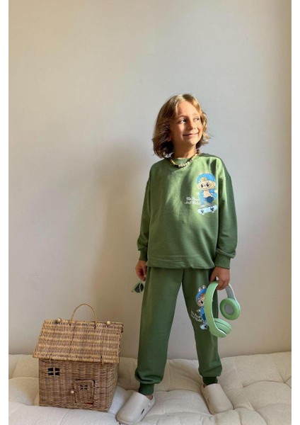 Labubu Erkek Çocuk 2 Iplik Alt Üst Takım Süper Kalite Kumaş