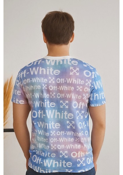 Erkek Çok Renkli Off-White Yazılı Slim Fit Tişört fırsatları