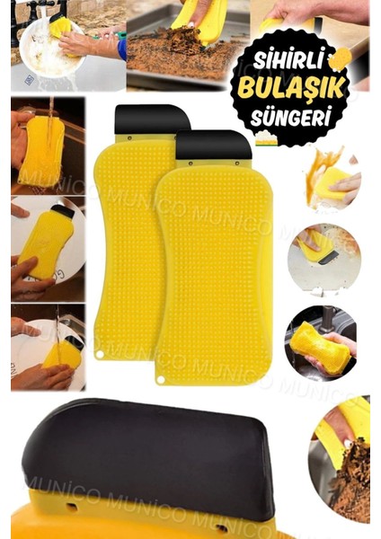 Ergonomik Silikon Sünger Fırça, Mutfakta Temizlikte Mükemmel Performans
