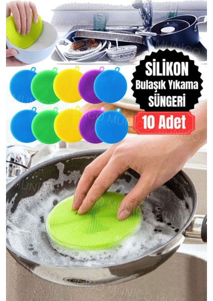 10 Adet Silikon Bulaşık Fırçası, Mutfak Temizliği Için Yüksek Kalite Set