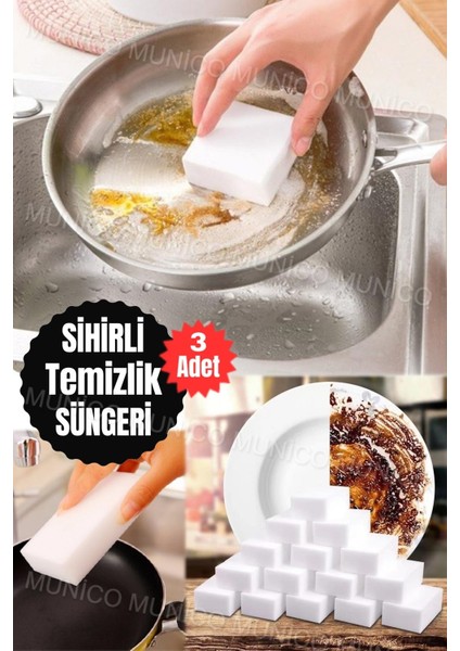 3’lü Çok Amaçlı Temizleme Süngeri Seti, Mutfak ve Ev Temizliği Için fırsatları