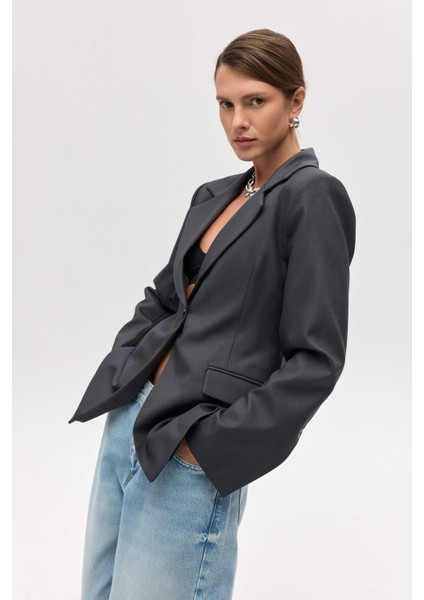 Lecco Dar Kesim Antrasit Blazer