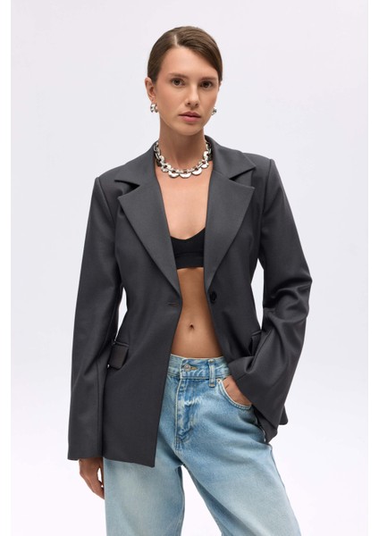 Lecco Dar Kesim Antrasit Blazer