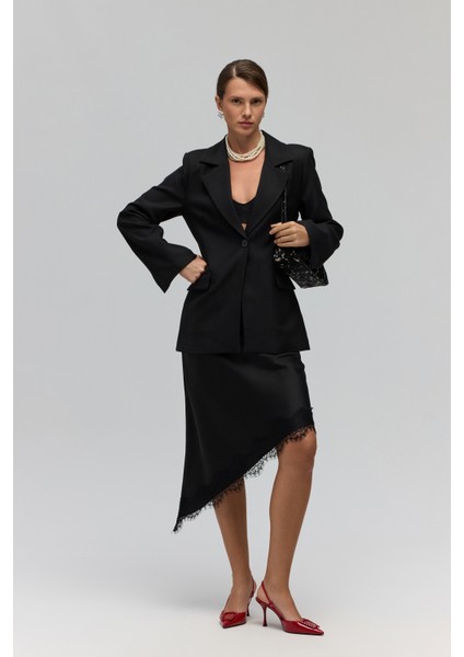 Lecco Dar Kesim Siyah Blazer