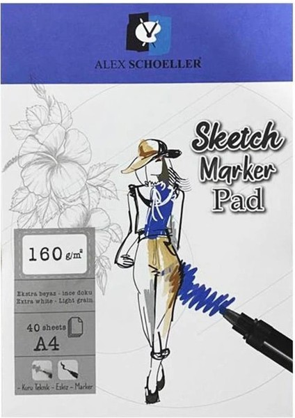 Sketch Marker Defteri Pad 160 Gr. A4 40 Yp.