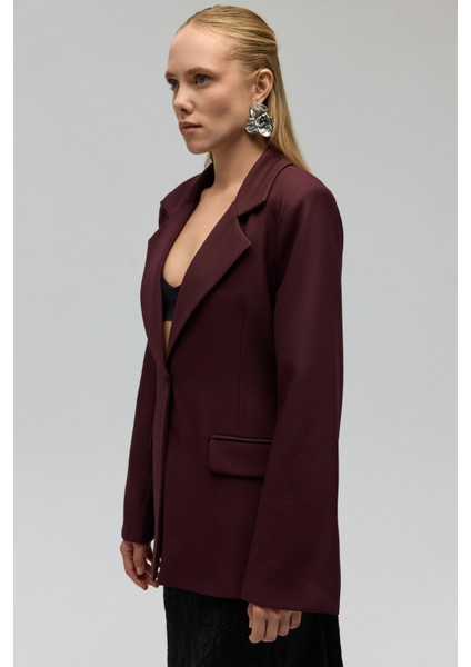 Lecco Dar Kesim Bordo Blazer