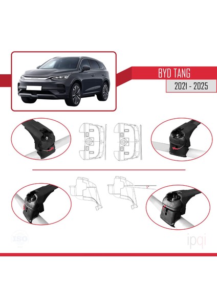 Byd Tang 2021-2025 Arası ile Uyumlu Ace-2 Ara Atkı Tavan Barı Siyah 2 Adet fırsatları