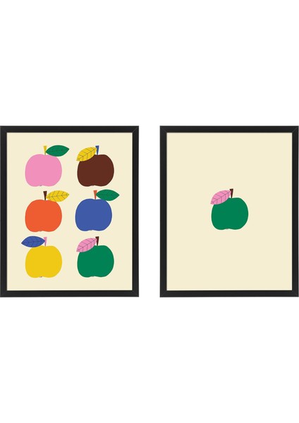 Çerçeveli Poster, Çok Renkli, 40X50 Cm, 2 Adet, Elma Oyunu